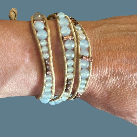Natural Boho Artisan Beaded Wrap Bracelet - Picture 4 of 8
